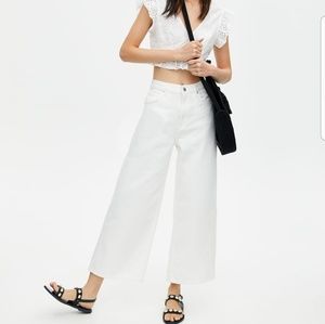 Pull and bear white flare jeans Clearance